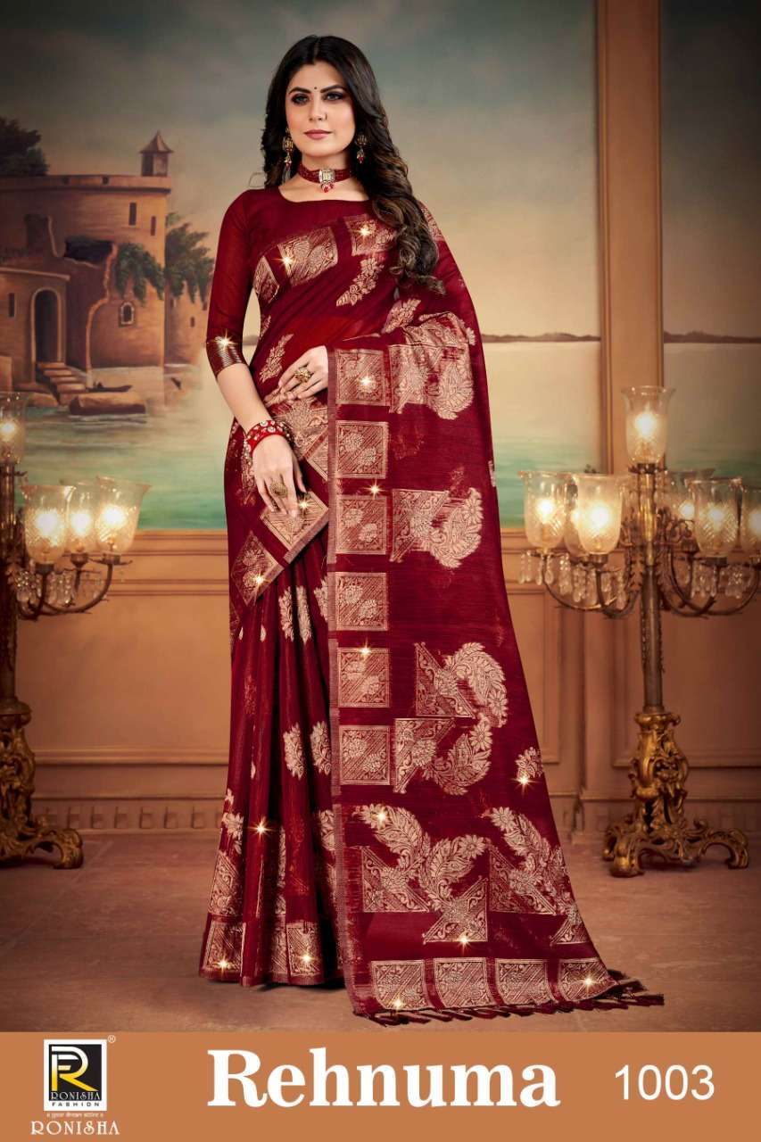 ranjna saree Rehnuma series 1001-1006 soft linen cotton silk saree