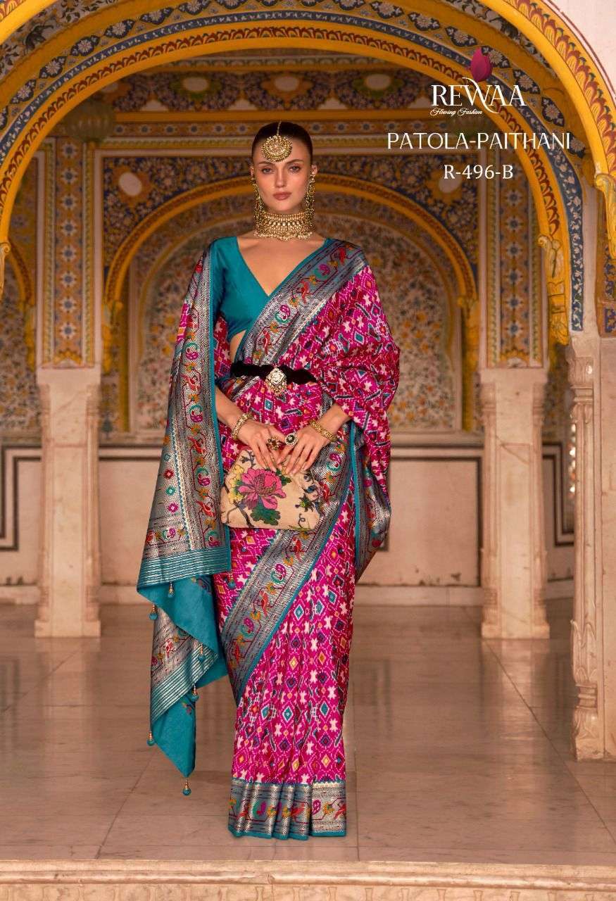 rewaa patola paithani series 496 patola silk saree 