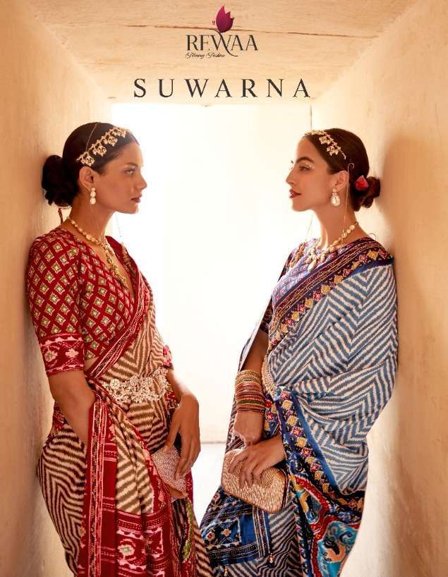 rewaa suwarna series 349 smooth patola silk saree