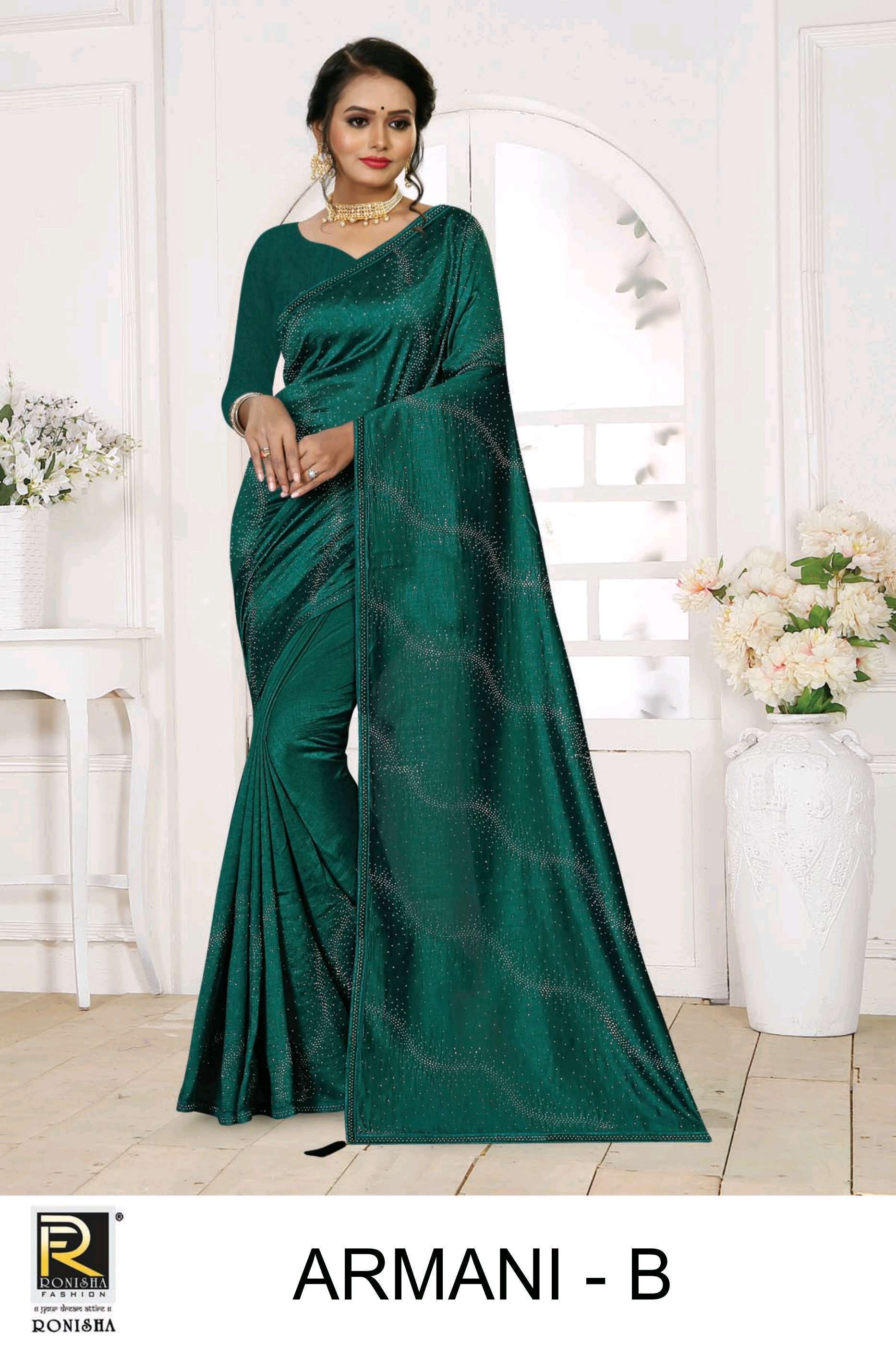 ronisha fashion Armani vichitra saree