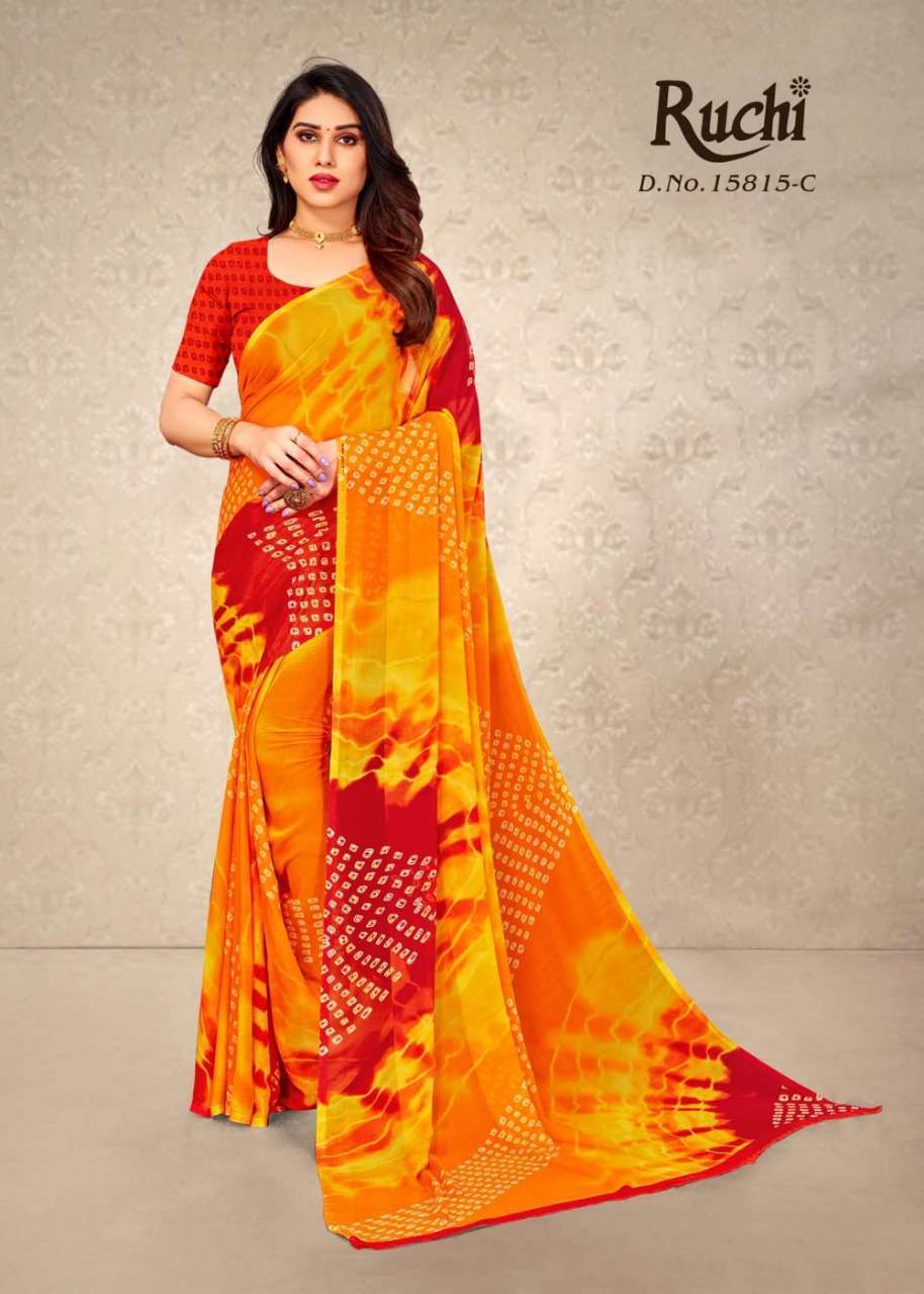 ruchi star chiffon 15815 leheriya special chiffon saree 