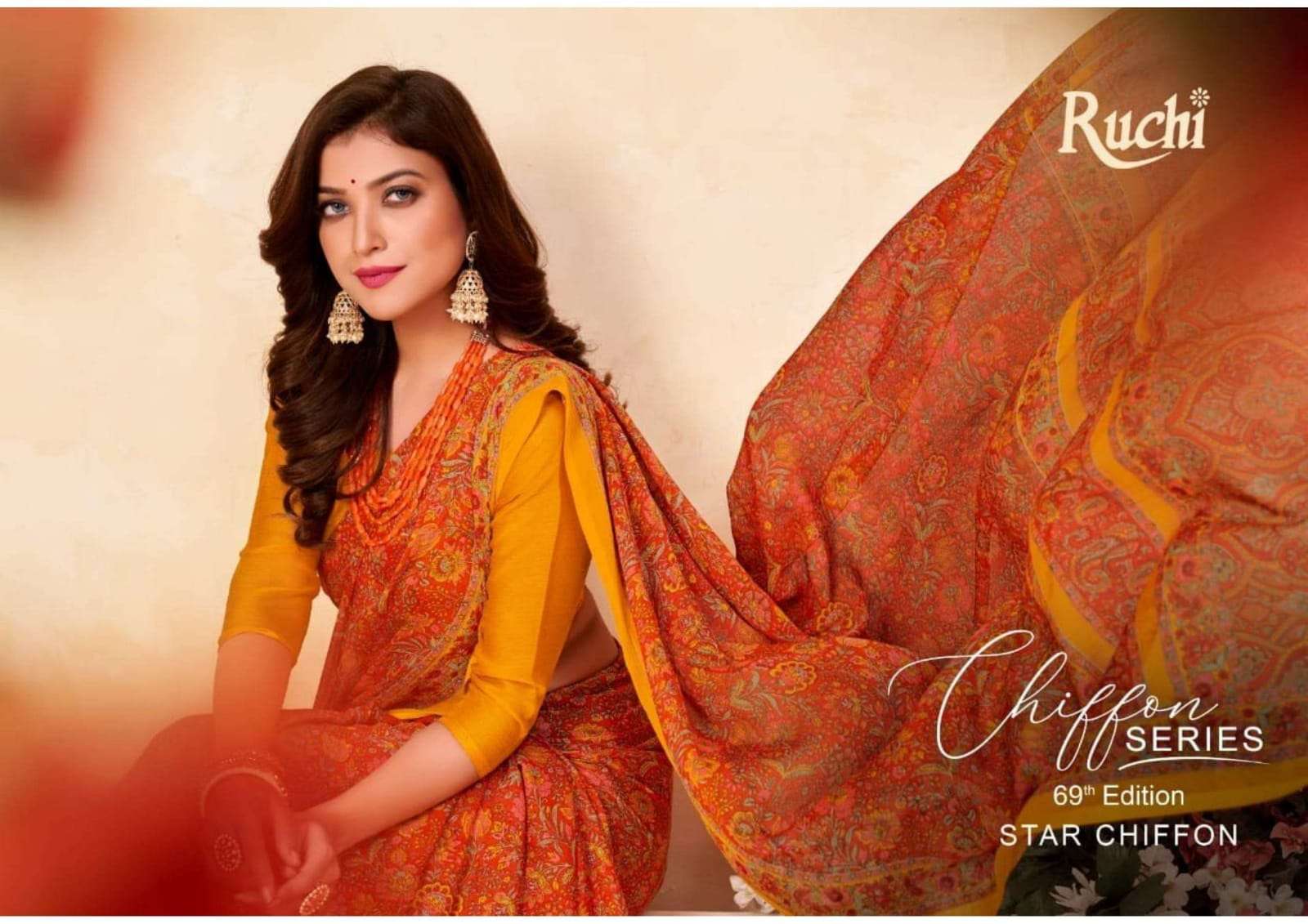 ruchi star chiffon 69th edition series 13901-13904 chiffon saree 