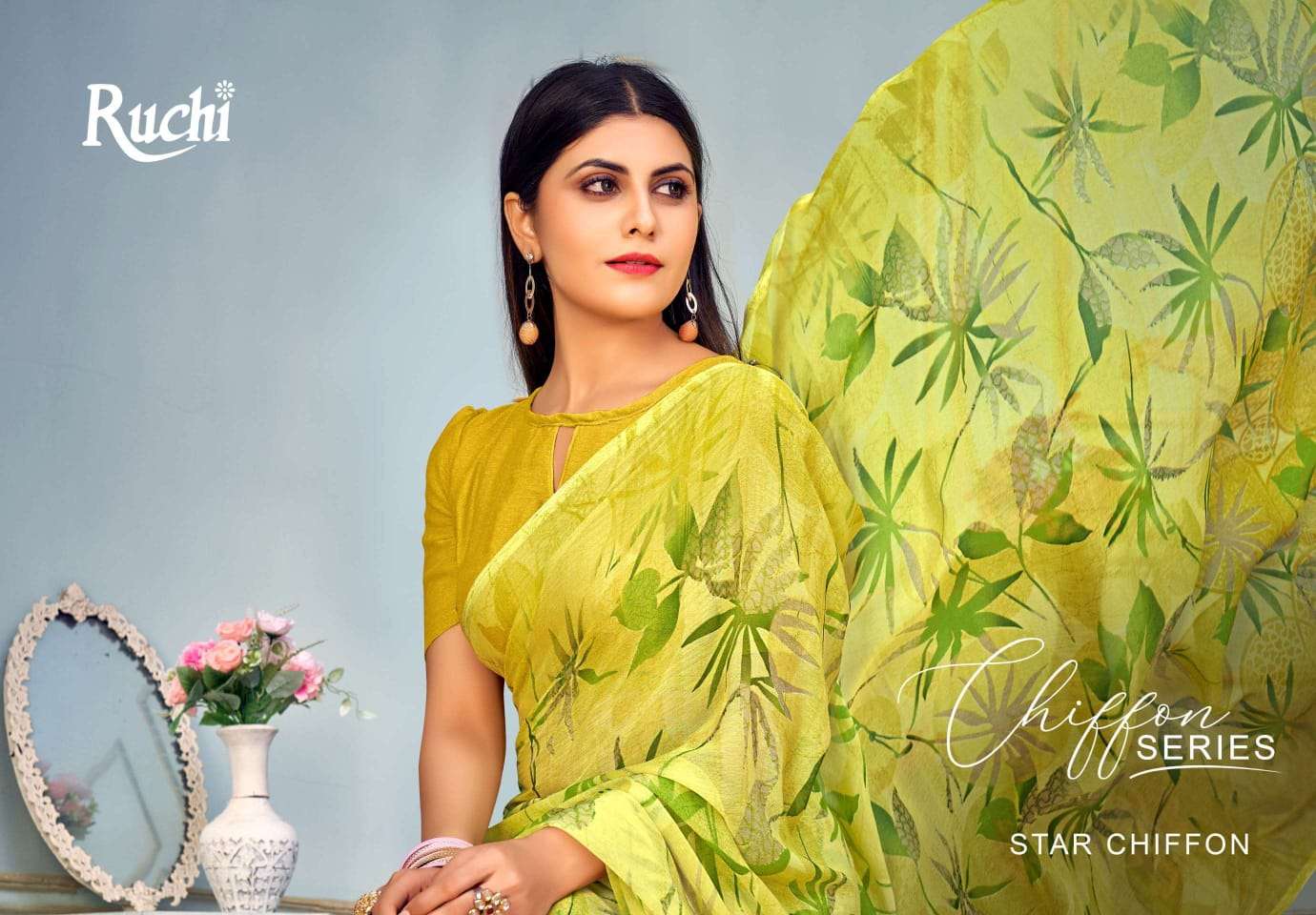 ruchi star chiffon 75th edition series 16101-16106 chiffon saree 