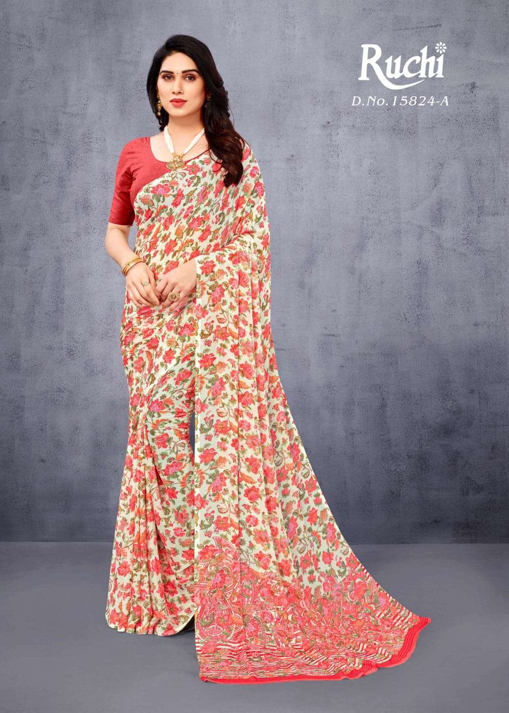 ruchi star chiffon lehriya special 15824 chiffon saree 