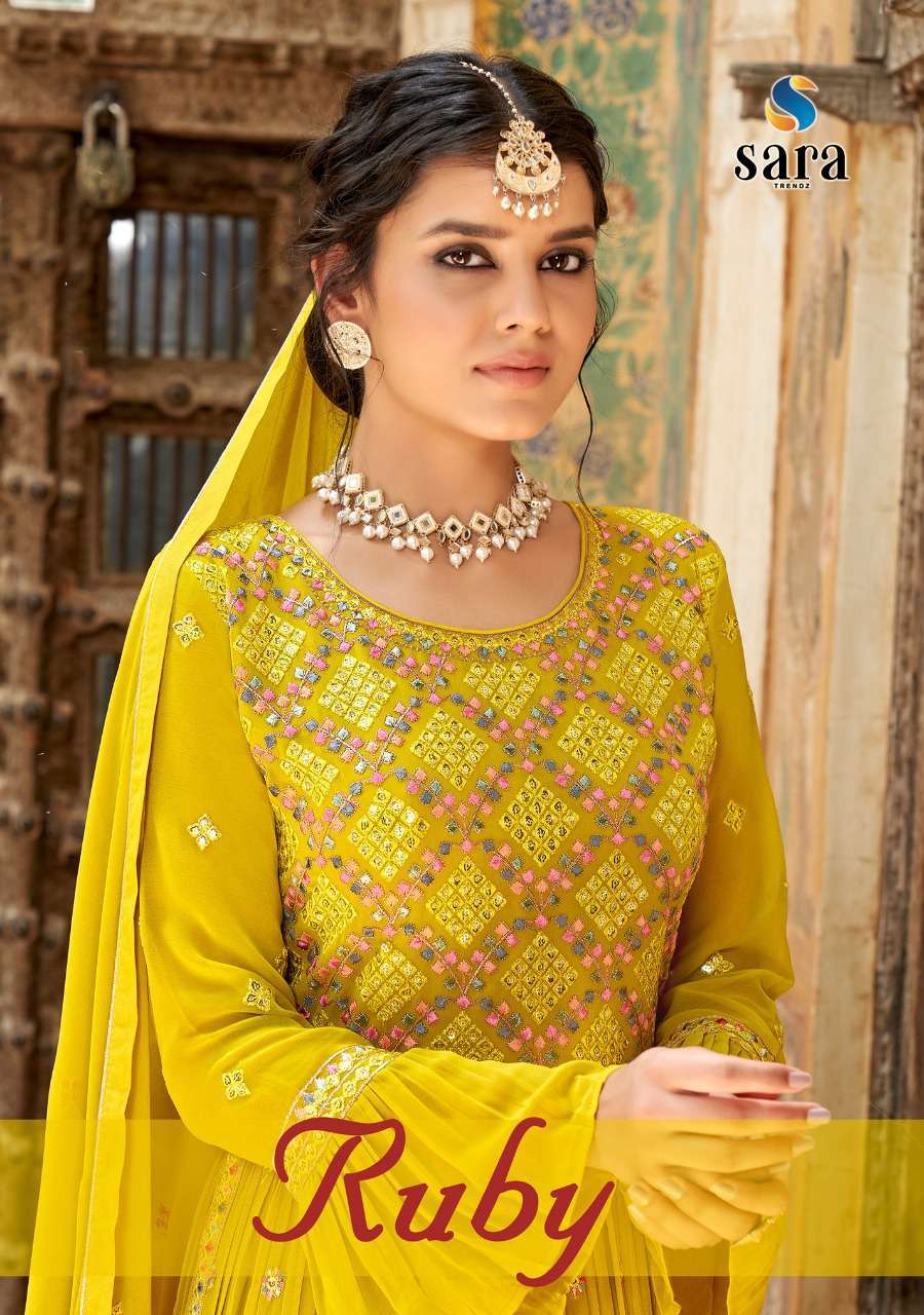 sara trendz ruby series 3851-3854 georgette suit 