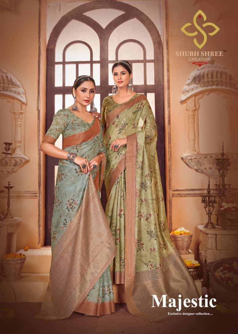 shubh shree creation majestic series 4001-4012 poly cotton saree