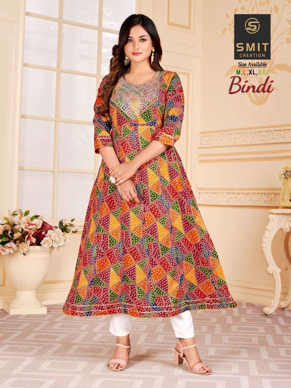 smit creation bindi gown series 1001-1004 pure cotton slub kurti 