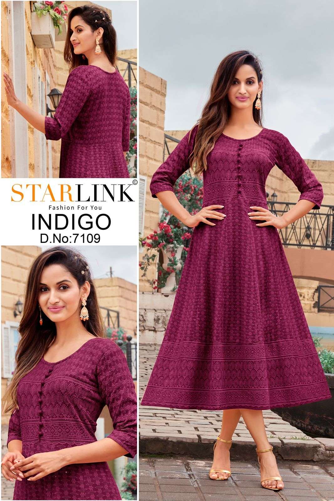 starlink indigo series 7103-7113 rayon kurti 