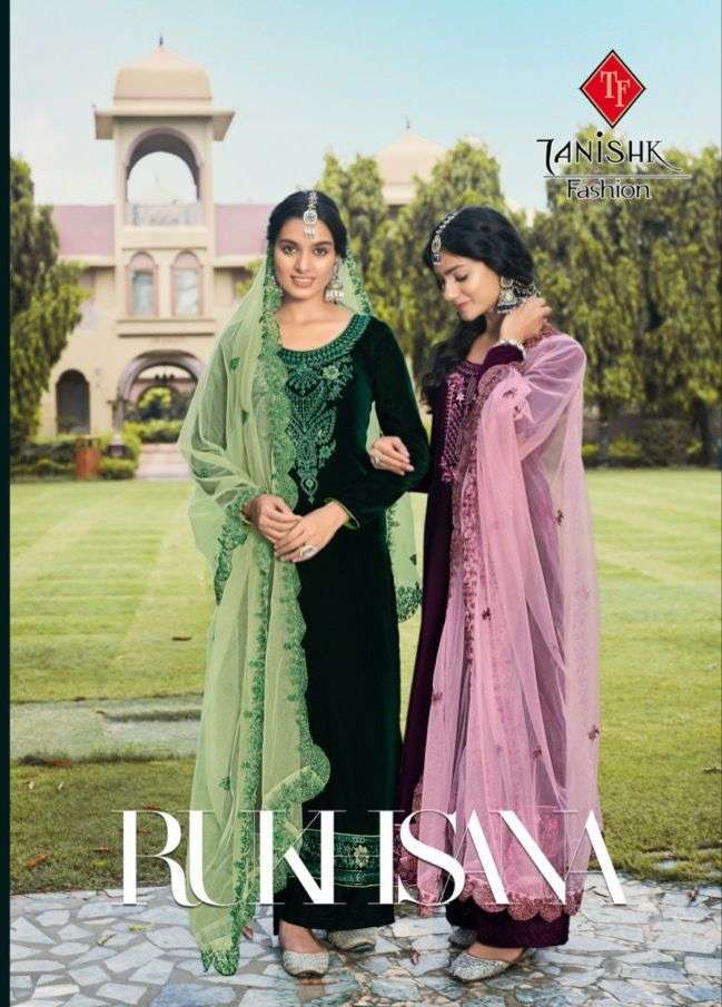 tanishk fashion rukhsana series 3701-3706 pure 9000 velvet suit 
