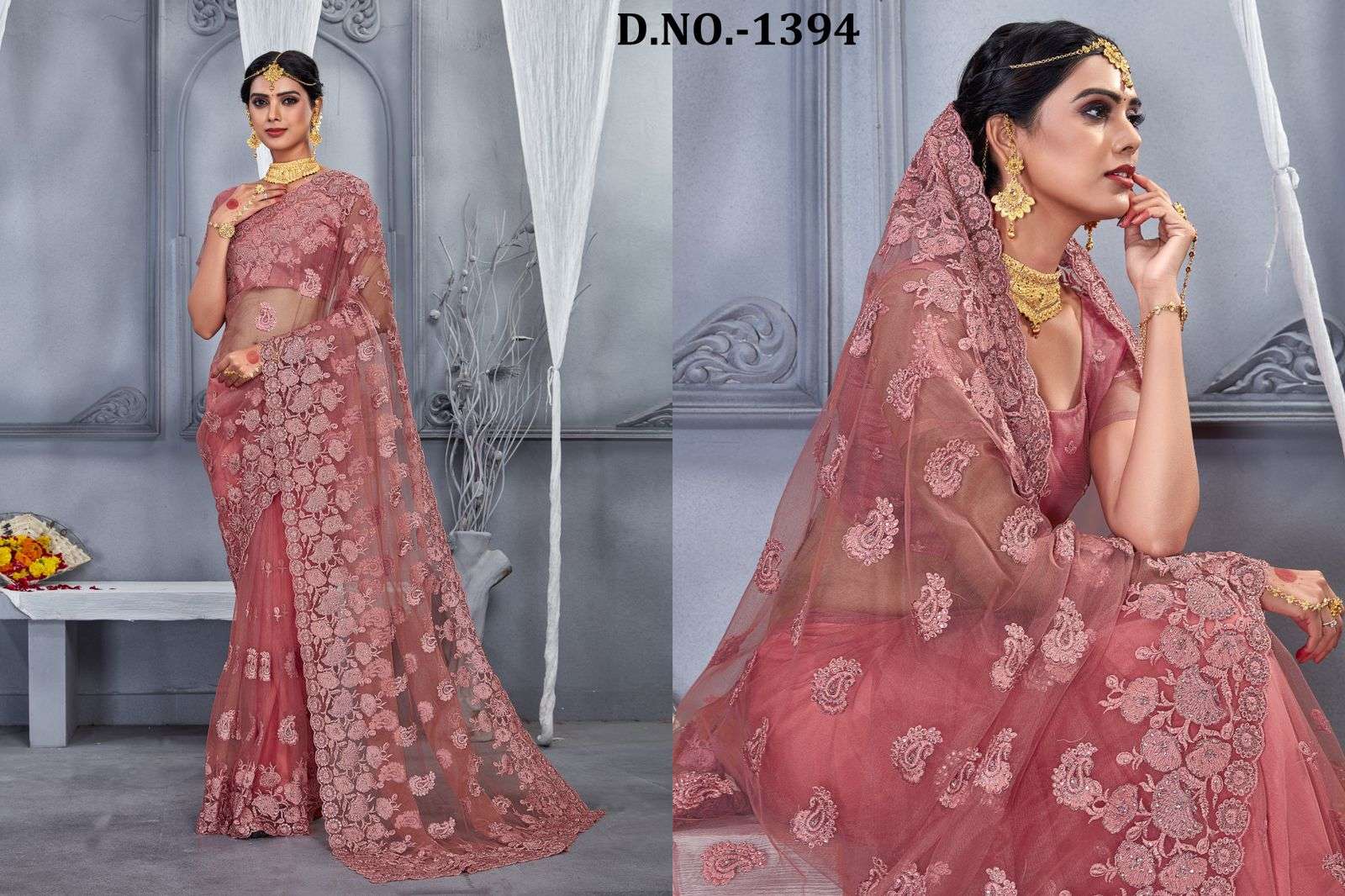 utsavnari ishita designer net saree