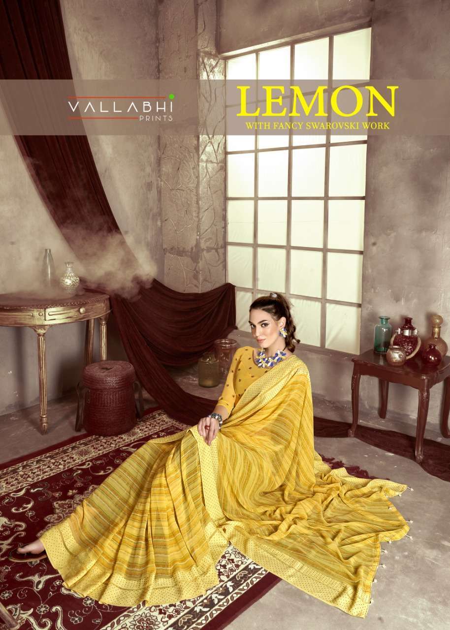 vallabhi lemon series 17301-17308 georgette saree 