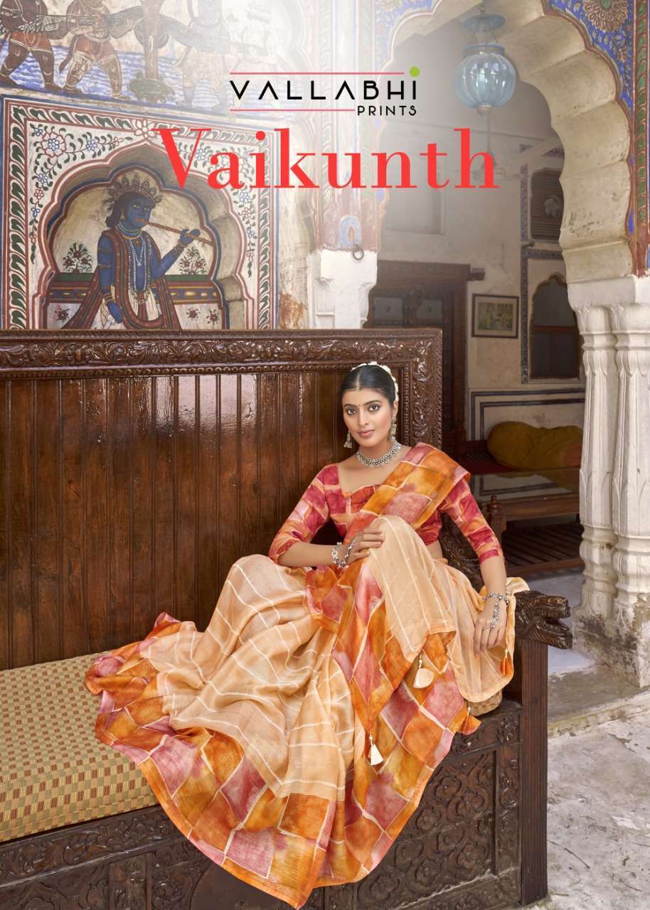 vallabhi vaikunth series 17461-17468 moss chiffon saree