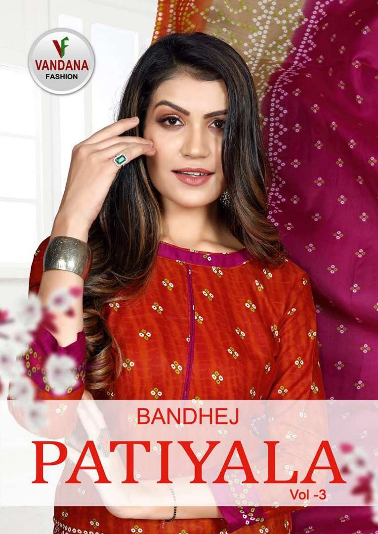 Vandana Bandhej Patiyala Vol-3 series 3001-3012 indo cotton suit