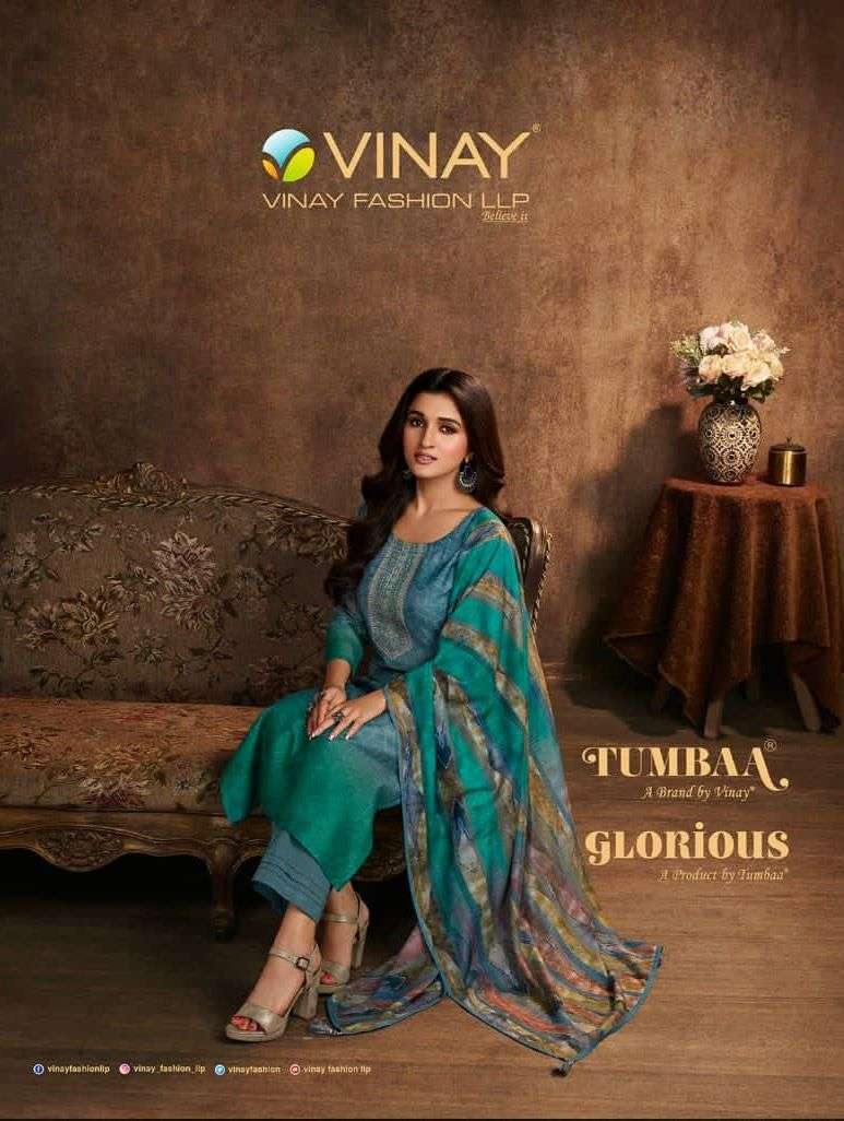 vinay glorious tumbaa series 40381-40388 muslin readymade suit