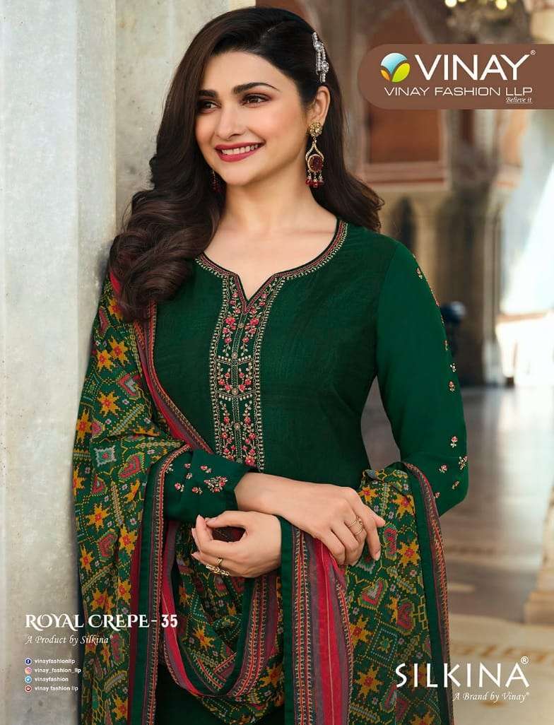 vinay silkina royal crepe vol 35 series 15901-15908 royal crape suit 