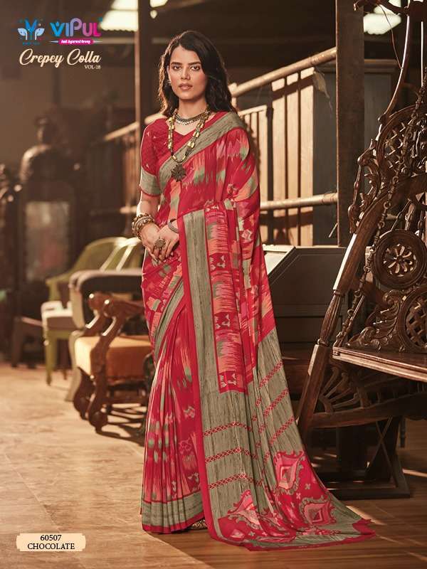 vipul crepey colla vol 18 series 60507-60524 fancy silk saree