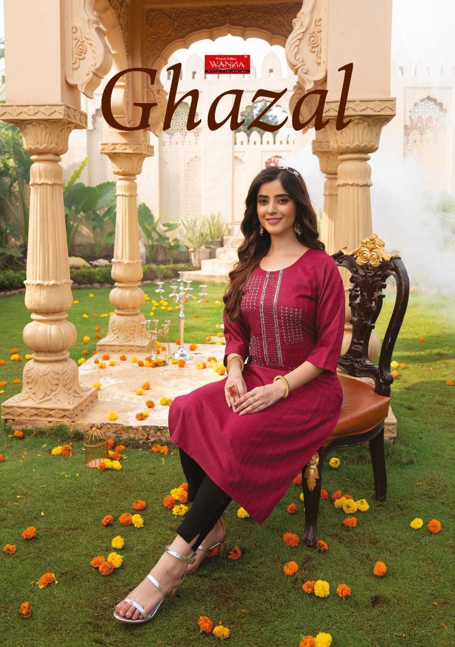 wanna ghazal series 101-107 fancy rayon kurti 