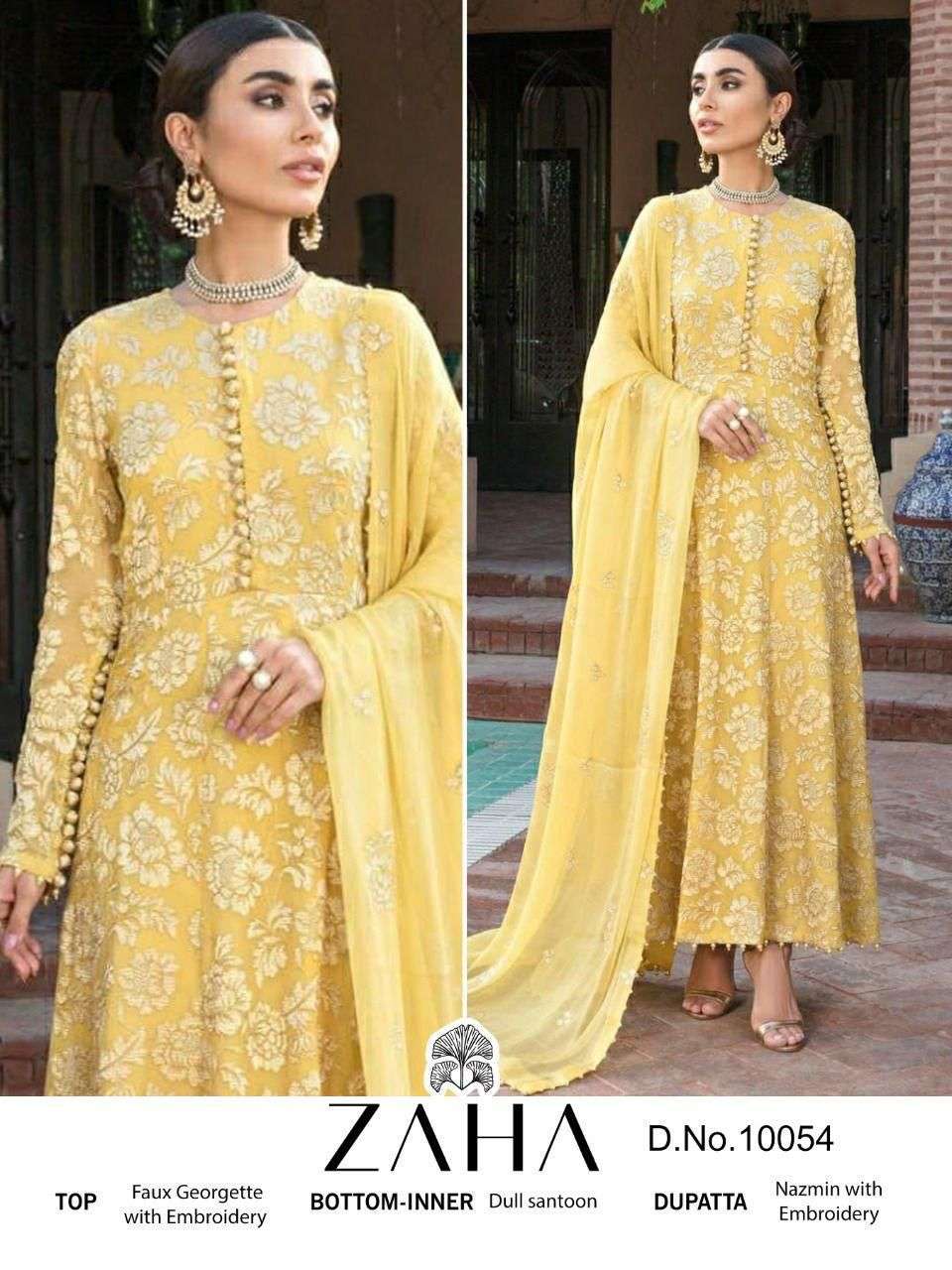 zaha 10054 designer georgette suit s