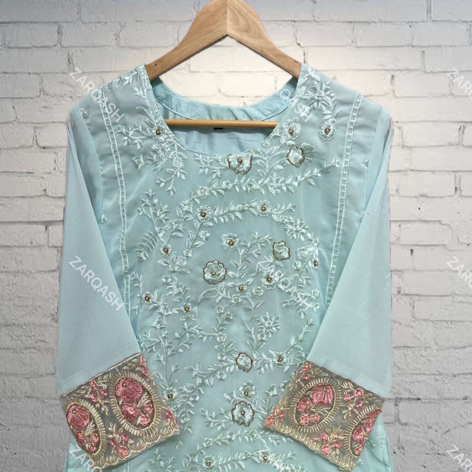 zarqash 103 designer faux georgette readymade suit 