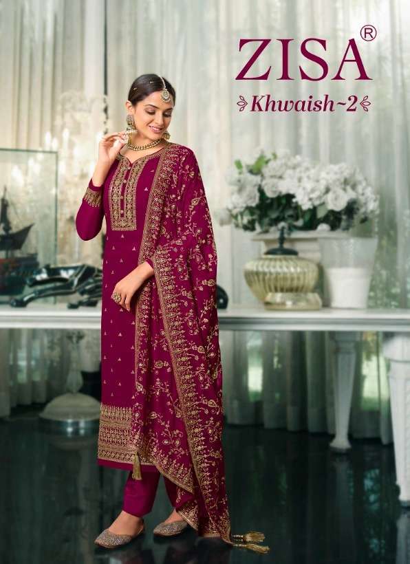 zisa khwaish vol 2 series 13701-13707 georgette blooming suit 