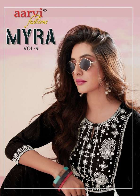 Aarvi Myra Vol-9 series 6087-6091 heavy rayon slub kurti