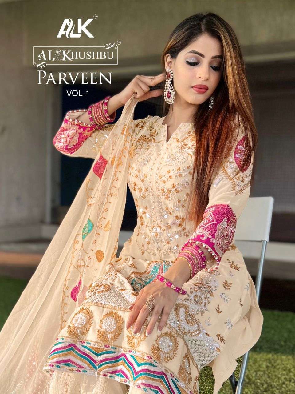 al khushbu parveen vol 1 series 3042 georgette suit