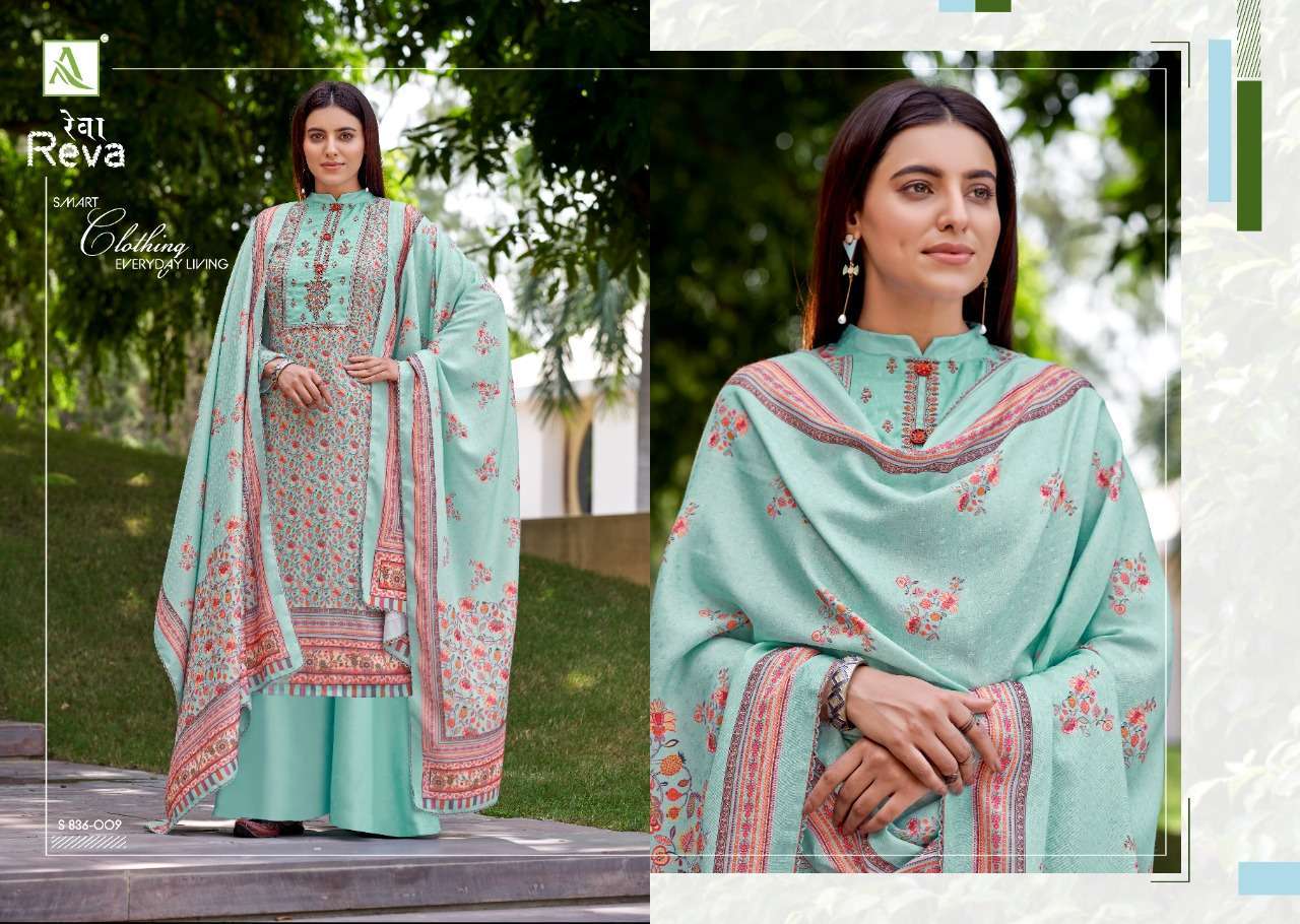 alok reva series 836001-836010 pure wool pashmina suit 