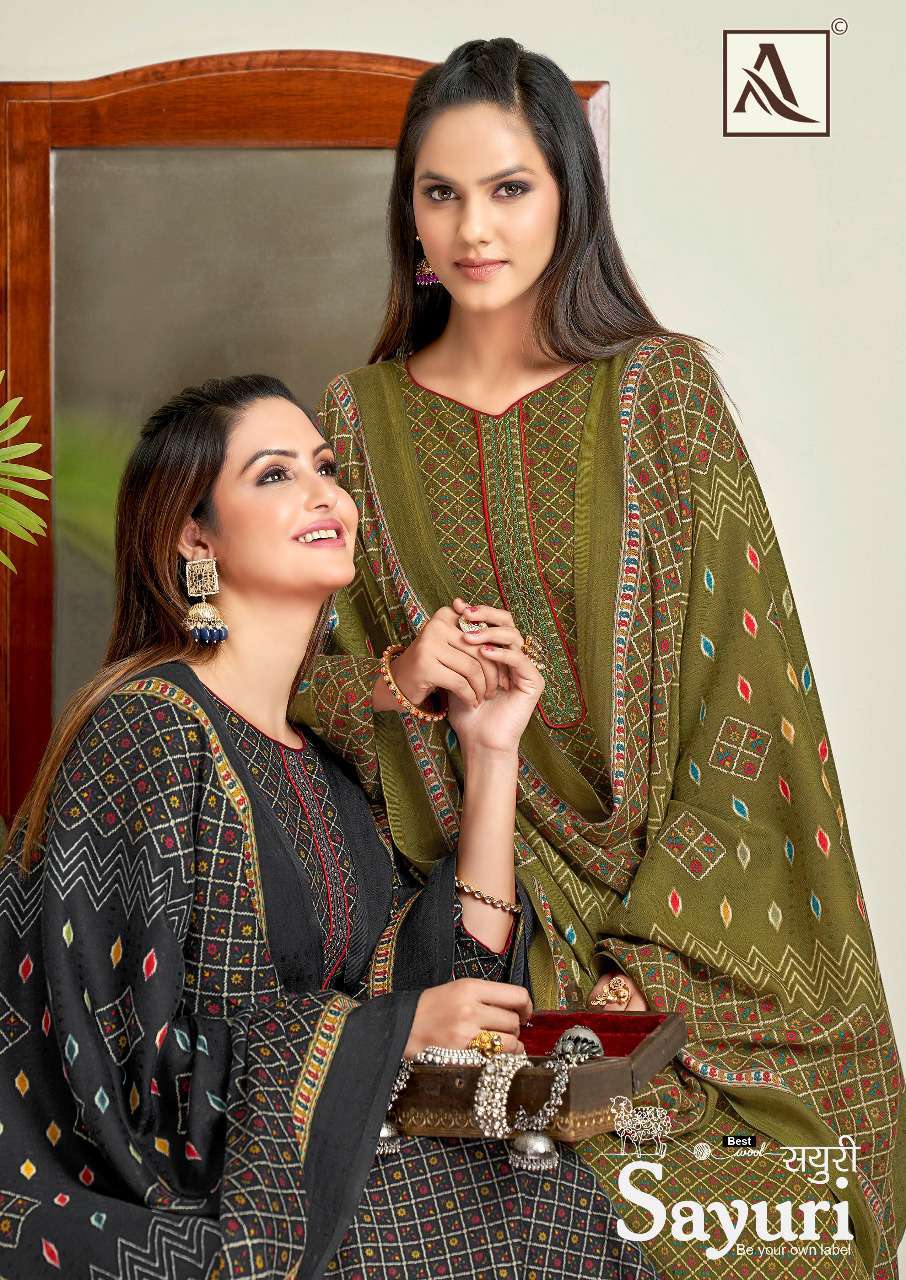 alok sayuri series 1107001-1107008 pure pashmina suit