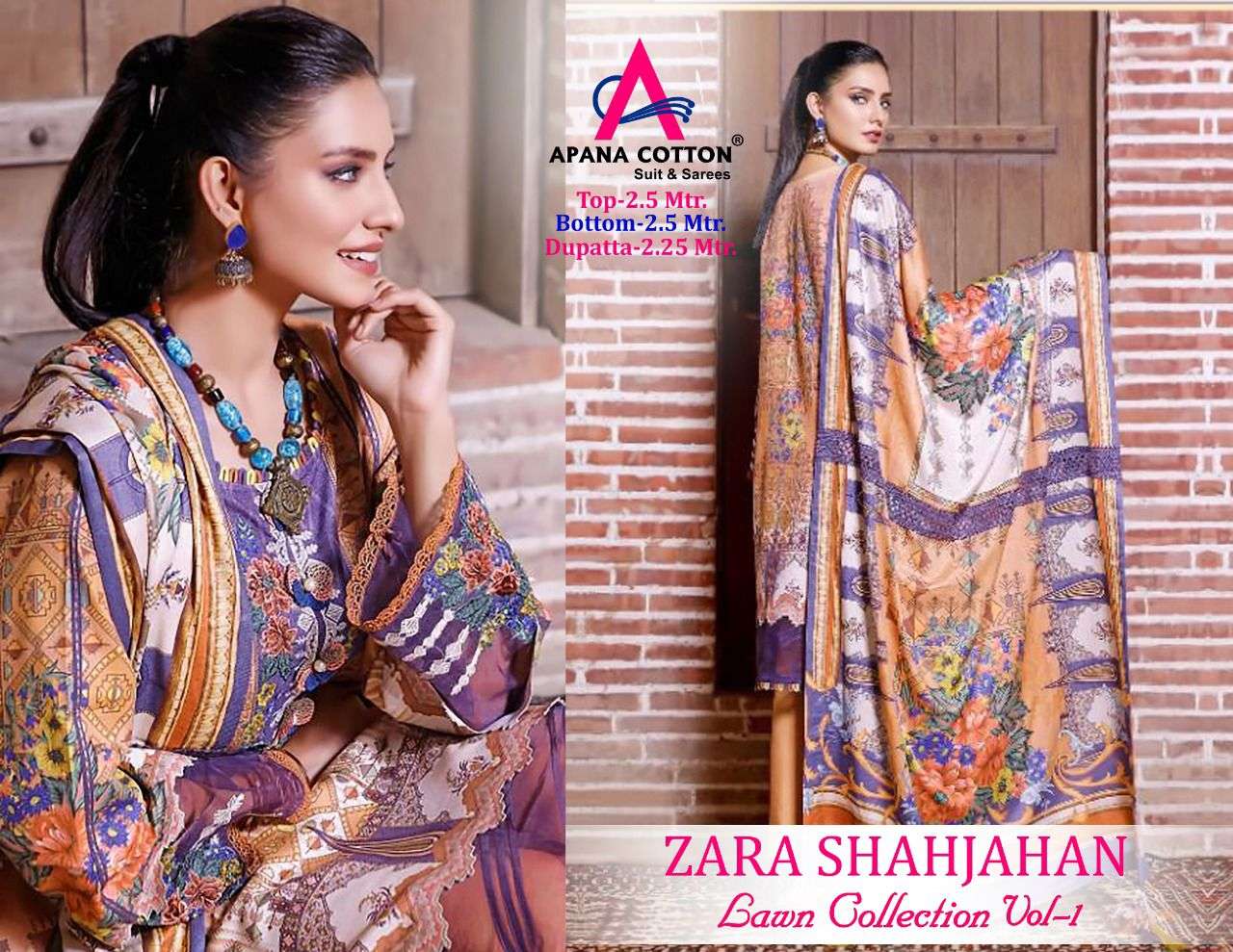 Apna Zara Shahjahan Vol-1 series 1001-1004 lawn cotton suit