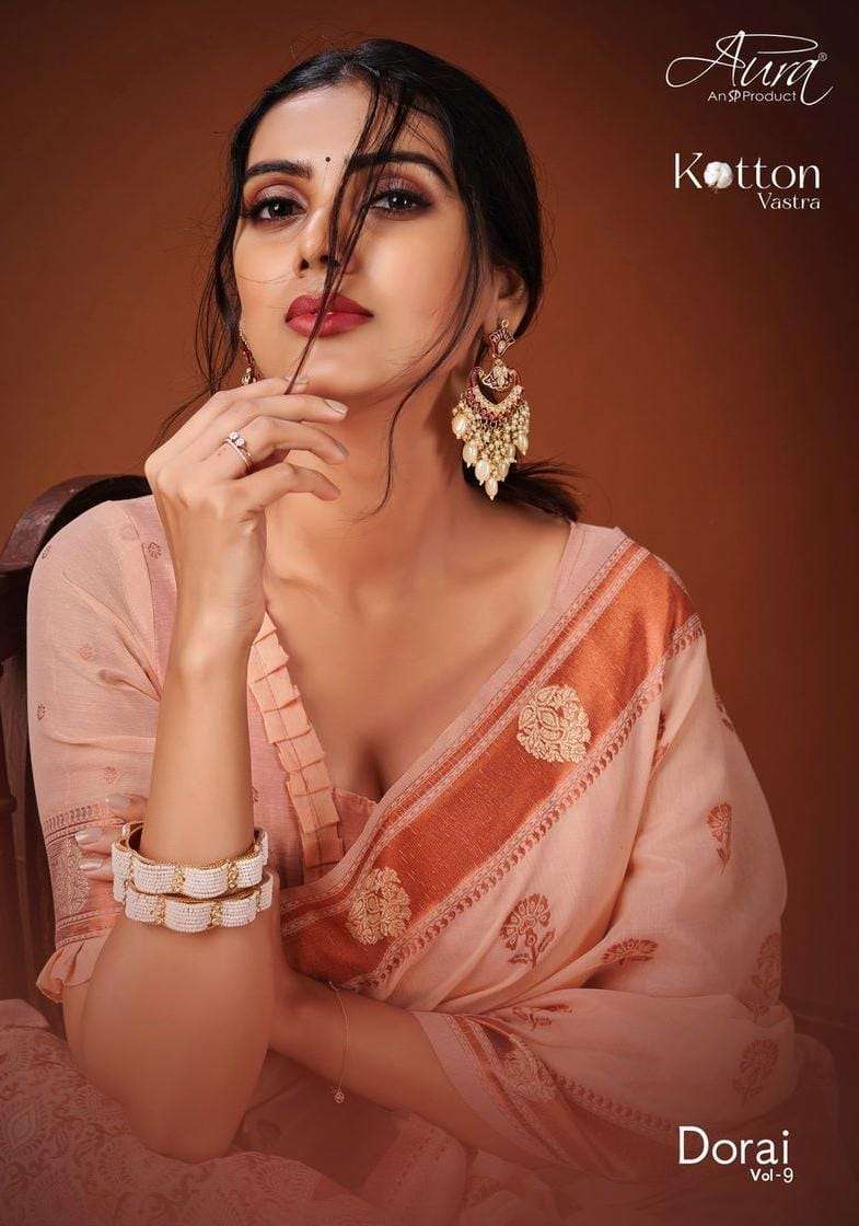 aura dorai vol 9 series 38601-38606 cotton vastra saree