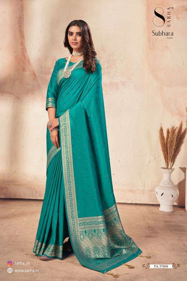 aura subhara vol 1 series 37601-37606 fancy silk saree