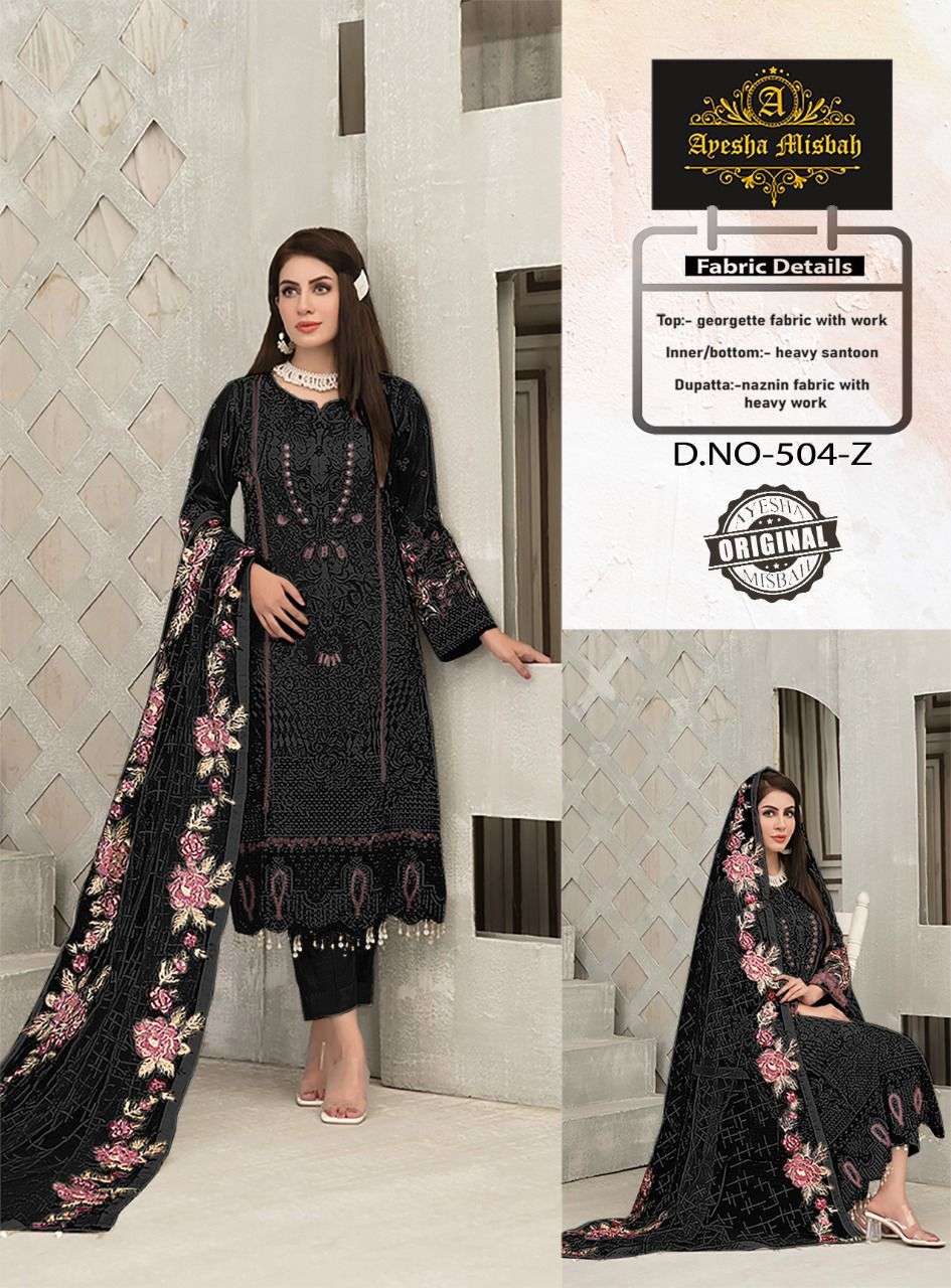 ayesha misbah 504 designer heavy georgette suit 