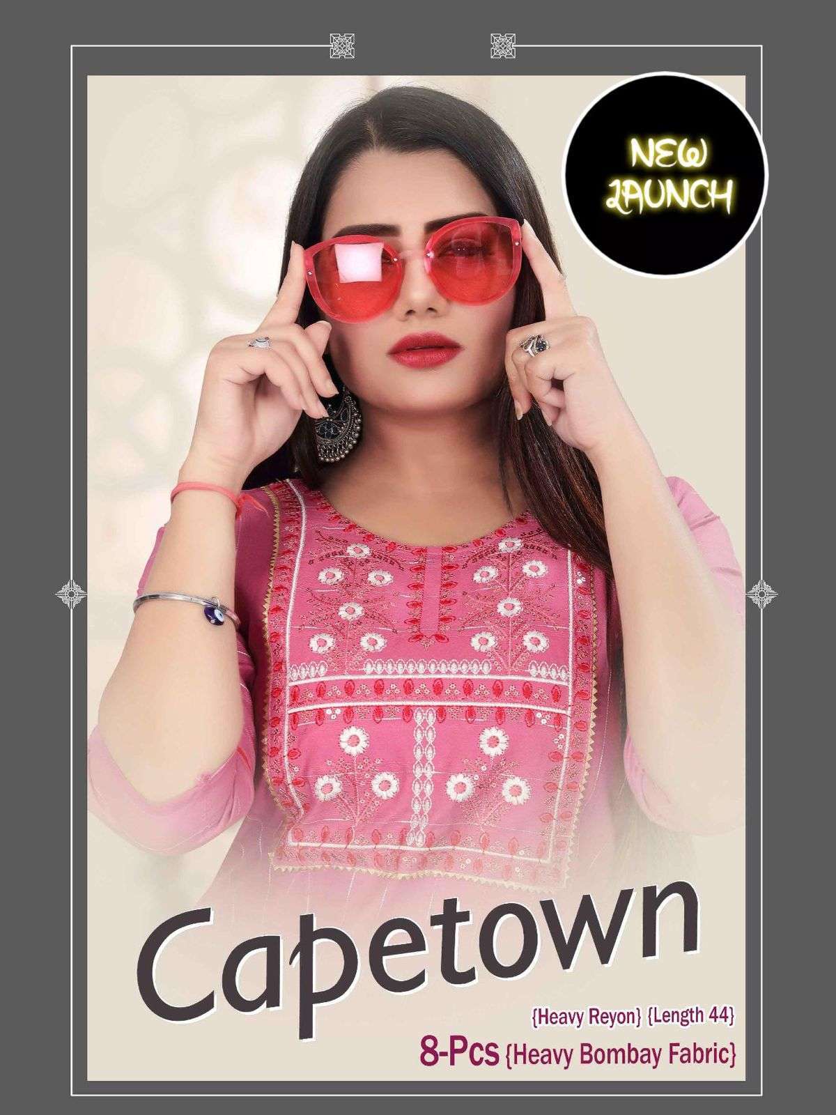 beauty queen capetown vol 2 series 001-008 heavy rayon kurti 