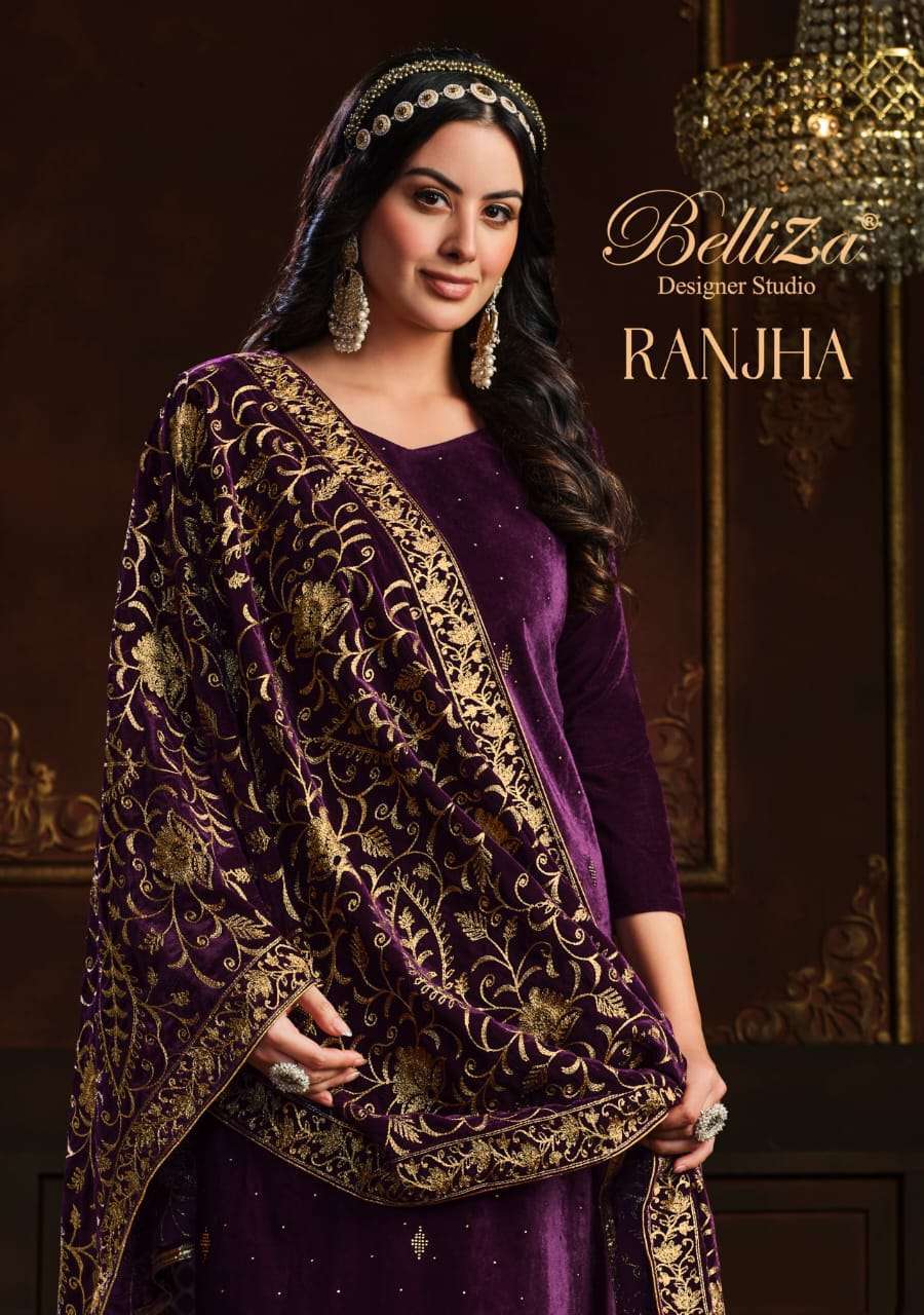 belliza ranjha series 738001-738008 pure velvet suit
