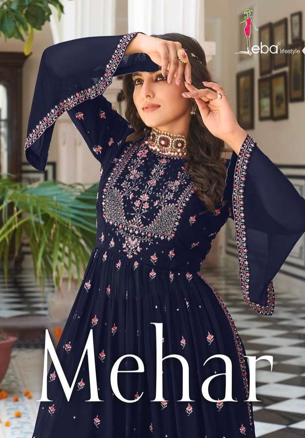 eba mehar vol 1 series 1479-1482 georgette readymade suit 