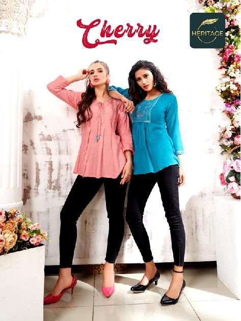 heritage cherry series 001-006 rayon slub kurti 