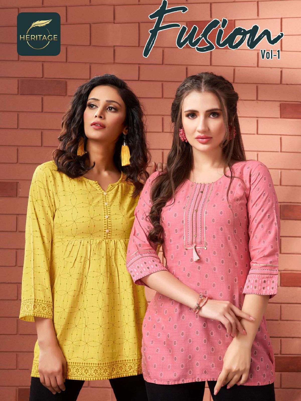 heritage fusion series 001-006 rayon slub kurti