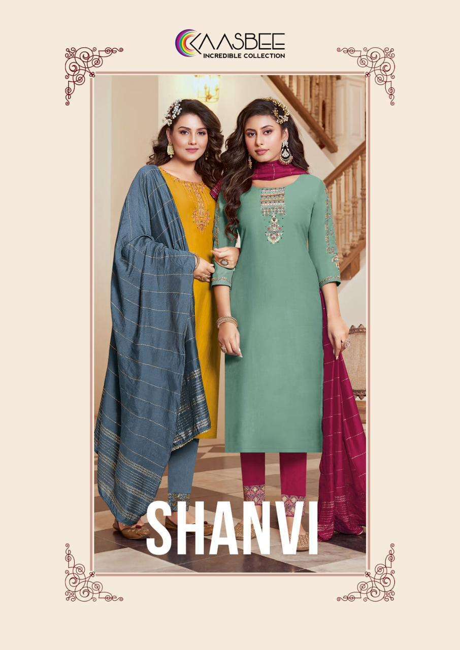 kaasbee shanvi series 1001-1006 chinon readymade suit 