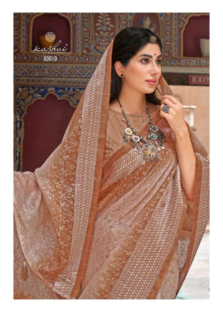 kashvi rukmani series 83001-83010 tissue silk saree