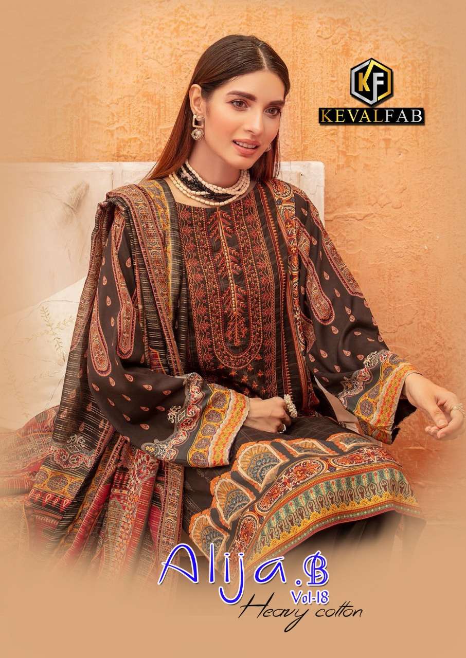 Keval Fab Alija B Vol-18 series 18001-18006 lawn cotton suit