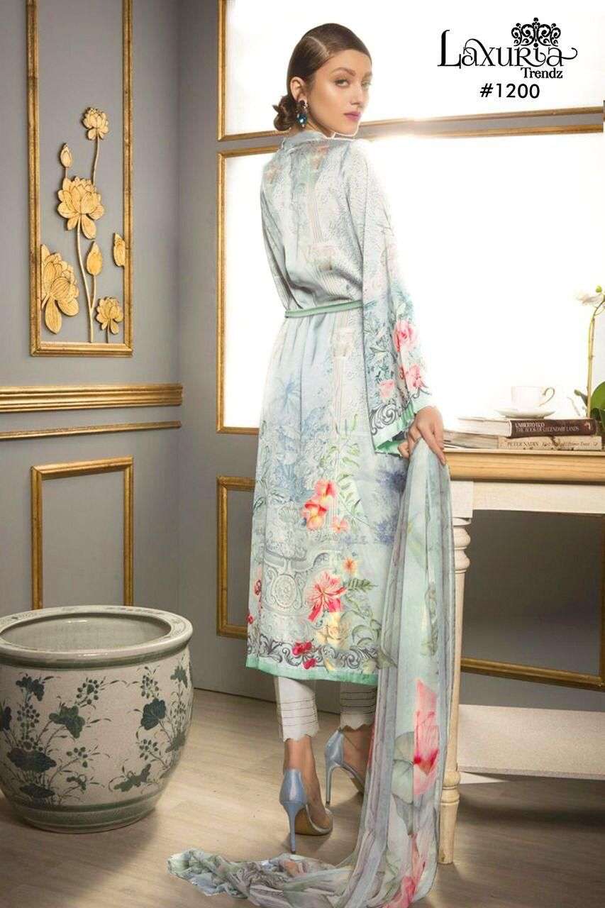 laxuria trendz 1200 designer muslin suit 