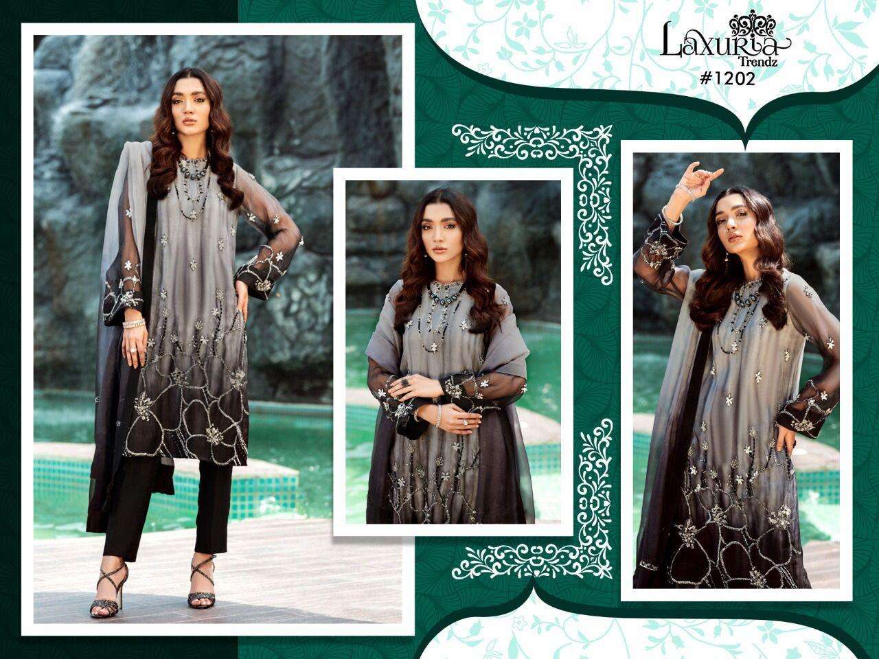 laxuria trendz 1202 designer imported satin suit 