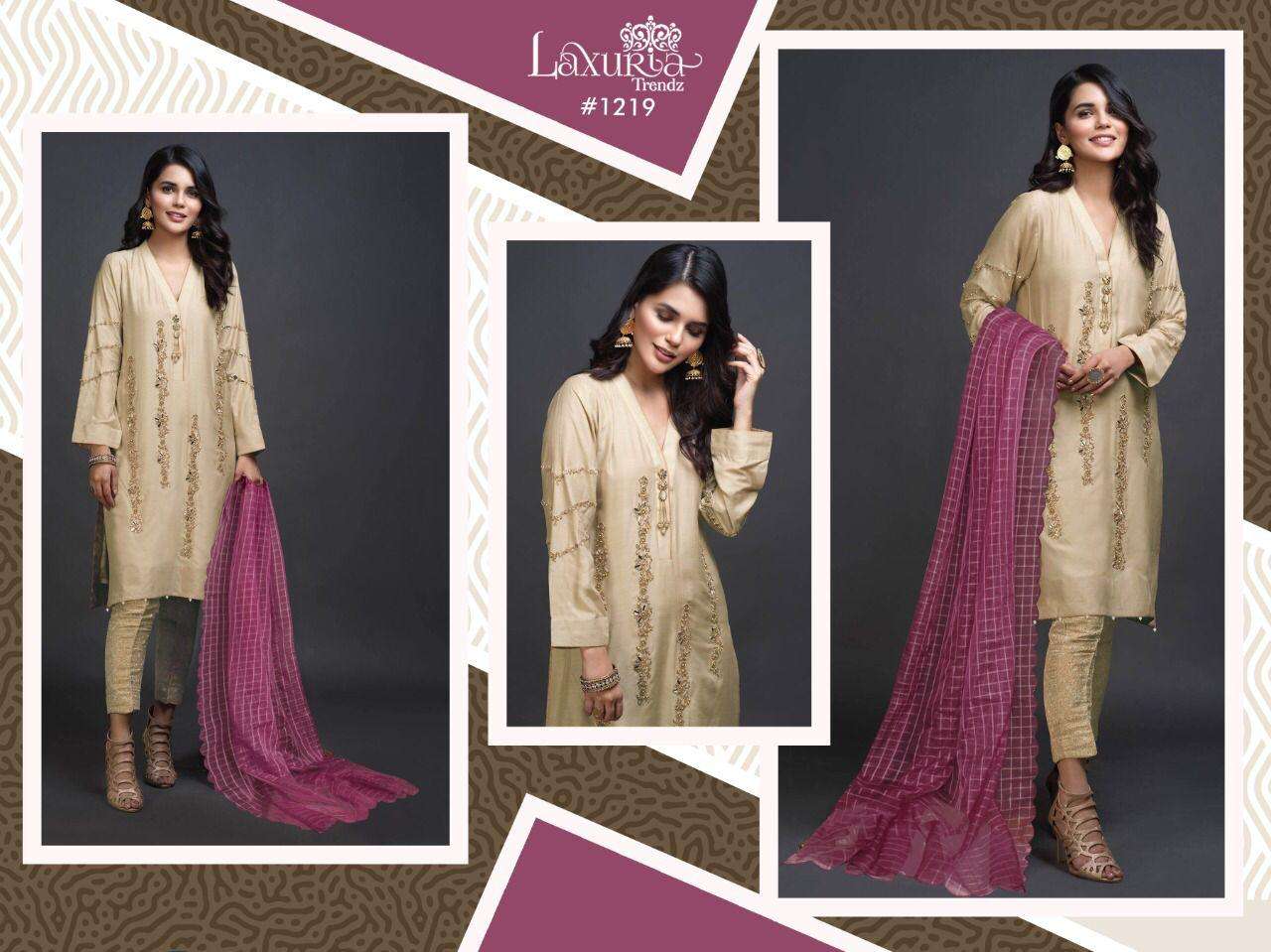 laxuria trendz 1219 designer imported satin suit 