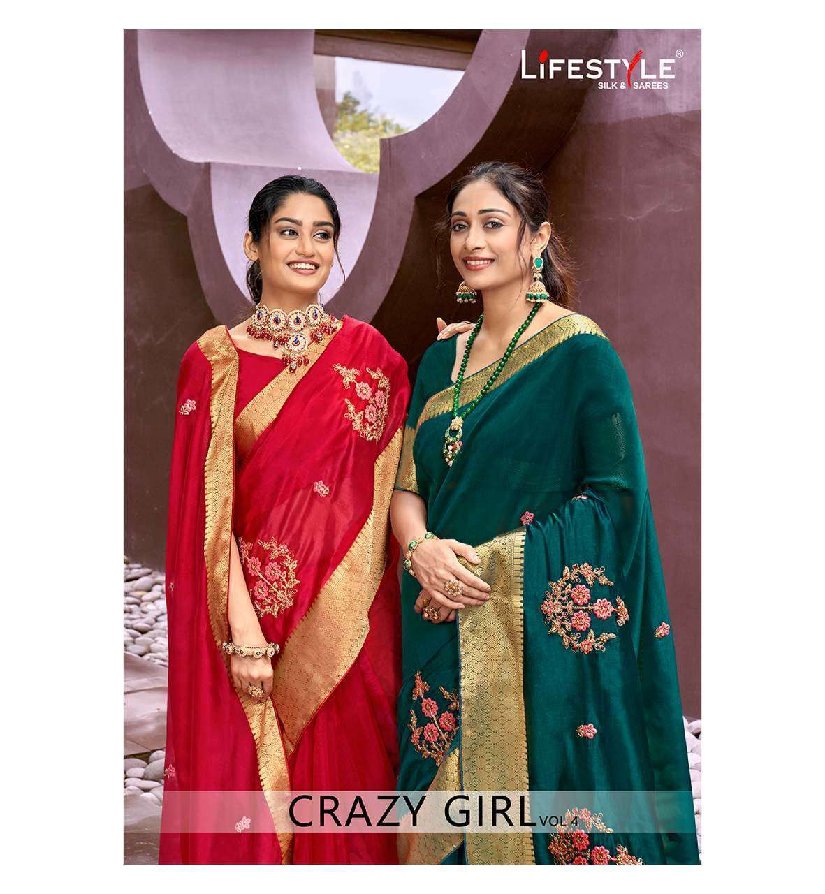 lifestyle crazy girl vol 4 series 95271-95276 linen saree