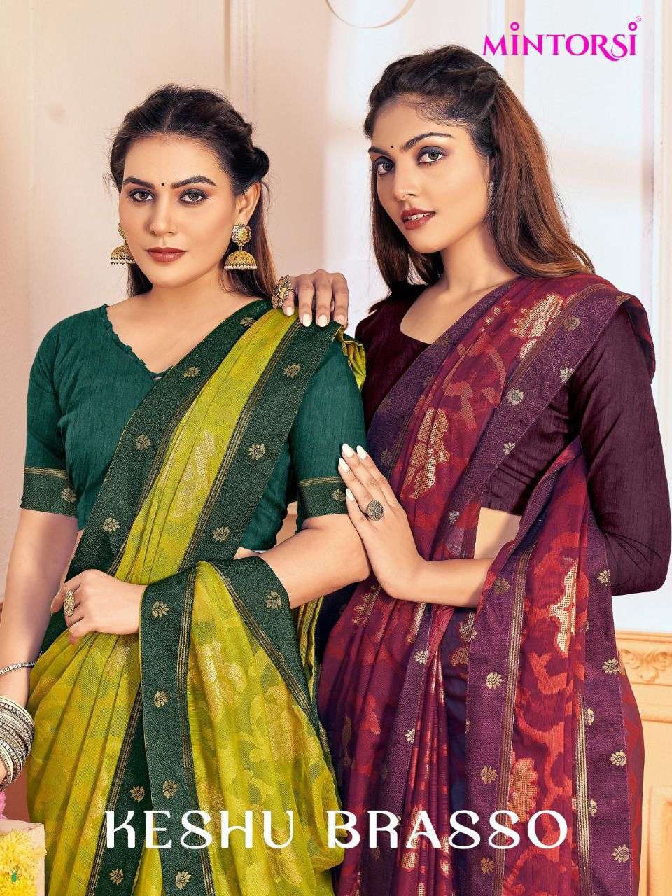 mintorsi keshu series 27421-27428 chiffon brasso saree