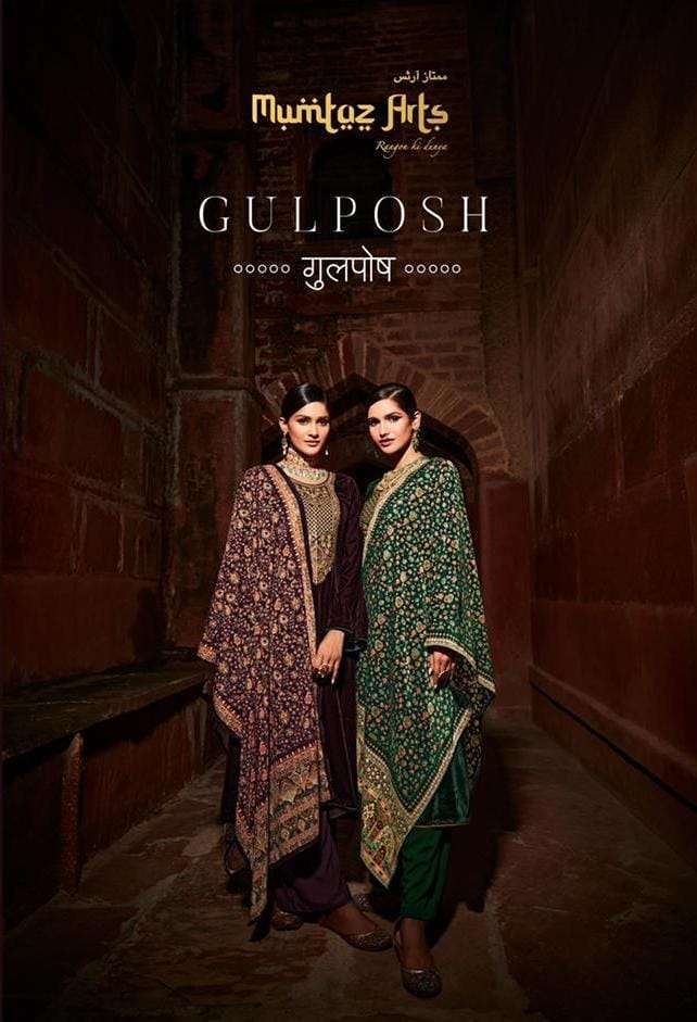 mumtaz arts gulposh series 10001-10007 pure velvet suit 