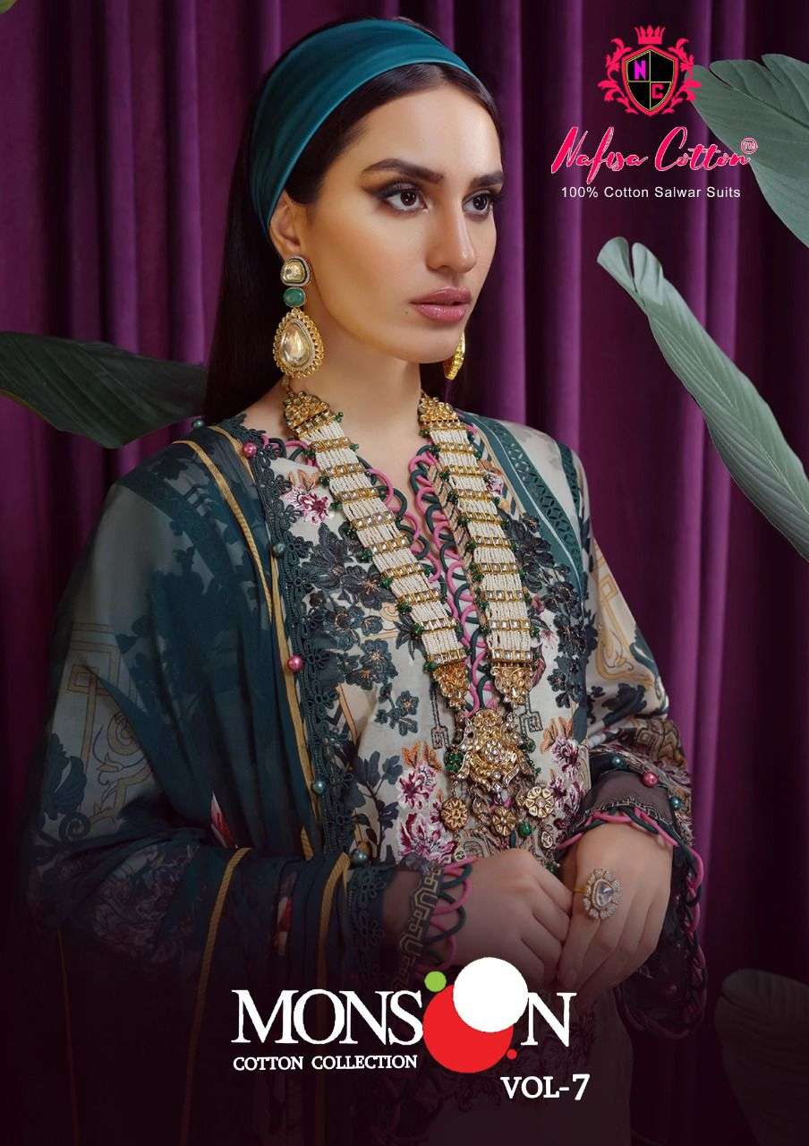 Nafisa Monsoon Vol-7 series 7001-7006 pure cotton suit