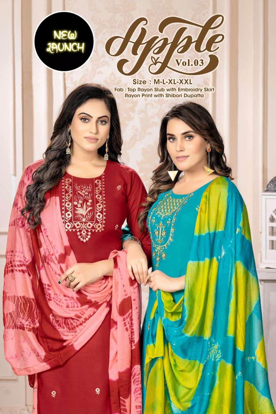 new riyaa apple vol 3 series 301-306 heavy rayon slub suit