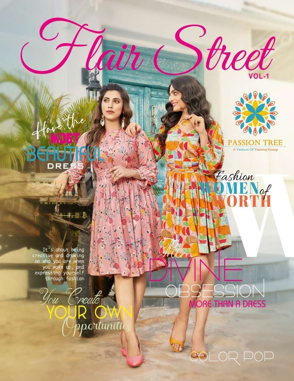 passion tree flair street vol 1 series 1001-1006 fancy rayon kurti 