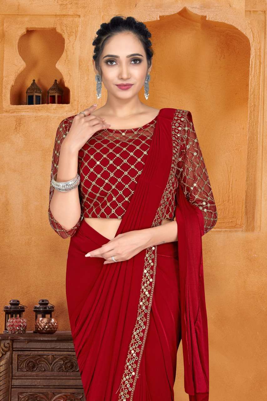 pr 101879 design ready to wear imported fabric saree and blouse